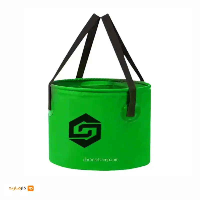 سطل آب تاشو 10 لیتری 2 سطل آب تاشو 10 لیتری سبز مقاوم و ضد آب