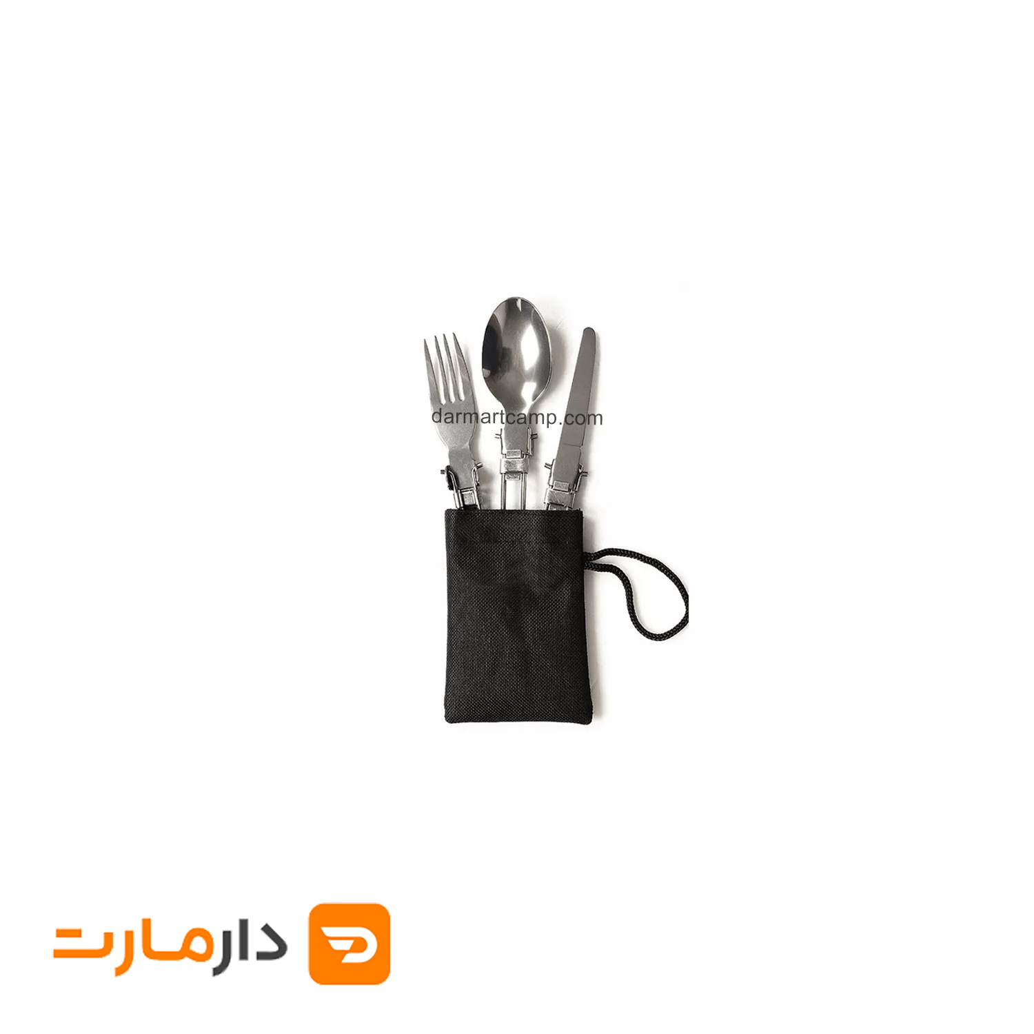 ست قاشق چنگال تاشو استیل کیف مشکی 4 ست قاشق چنگال تاشو استیل کیف مشکی