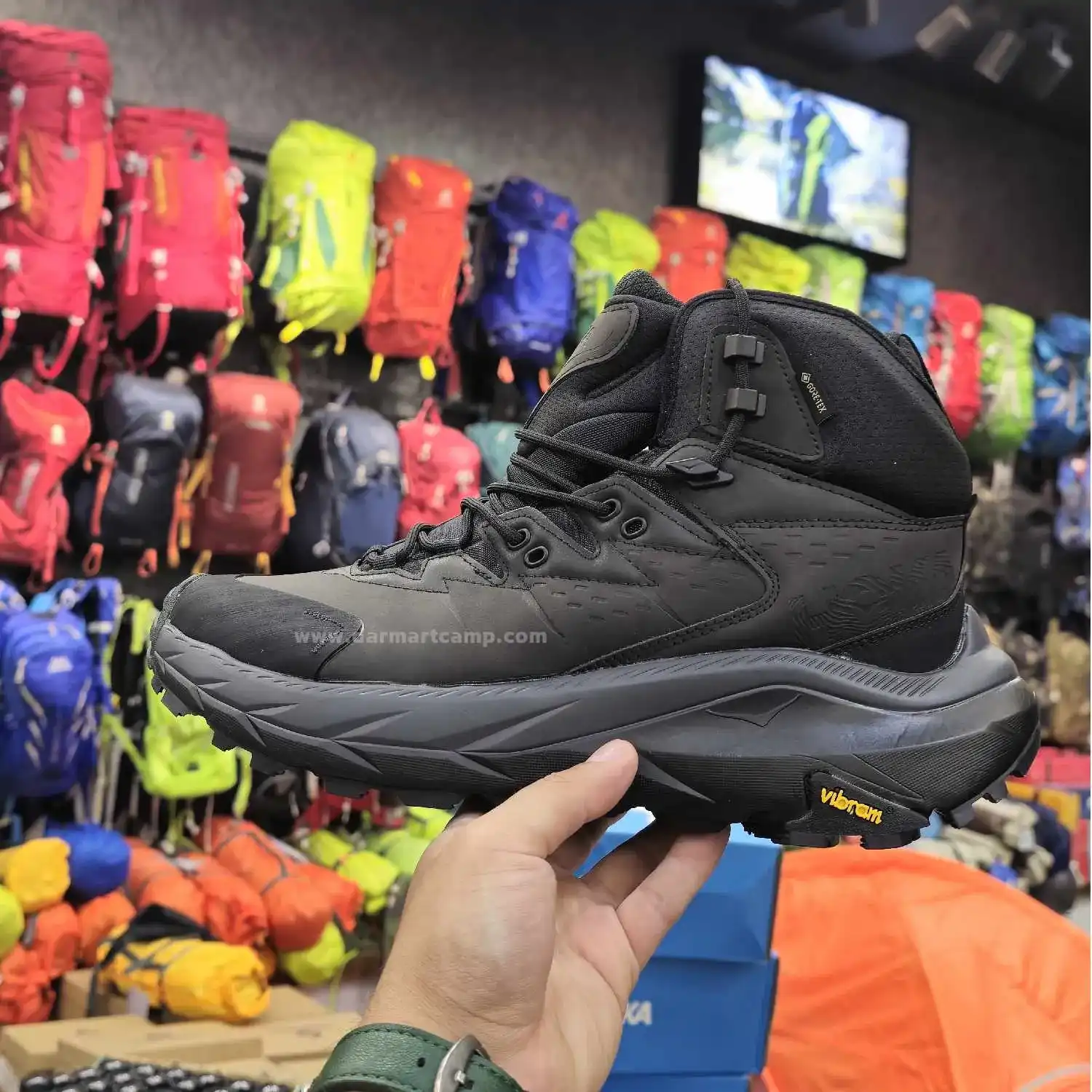 کفش طبیعتگردی و کوهنوردی مردانه مدل GORE-TEX زیره ویبرام 6 کفش ساق بلند هوکا مشکی