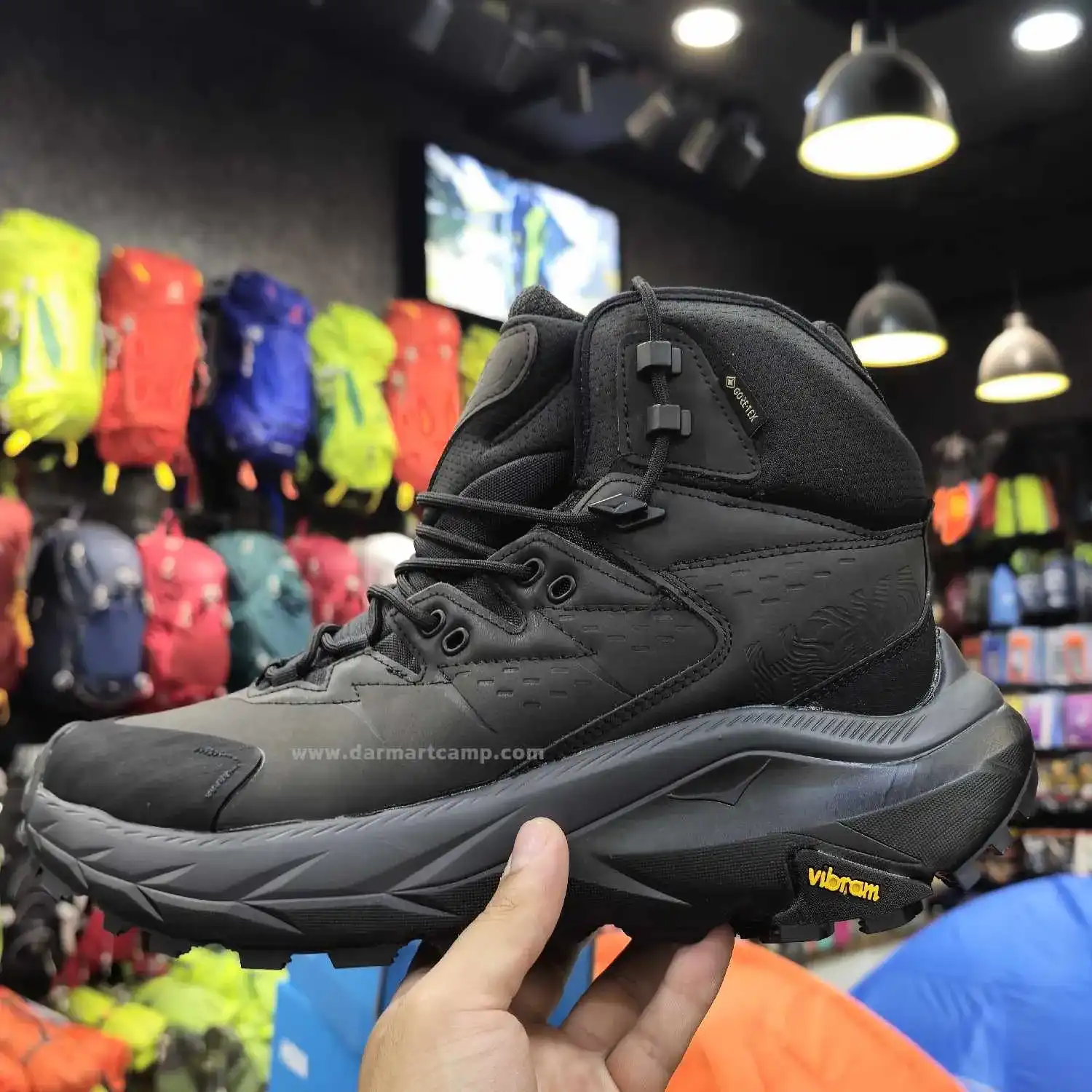 کفش طبیعتگردی و کوهنوردی مردانه مدل GORE-TEX زیره ویبرام 7 کفش ساق بلند هوکا مشکی