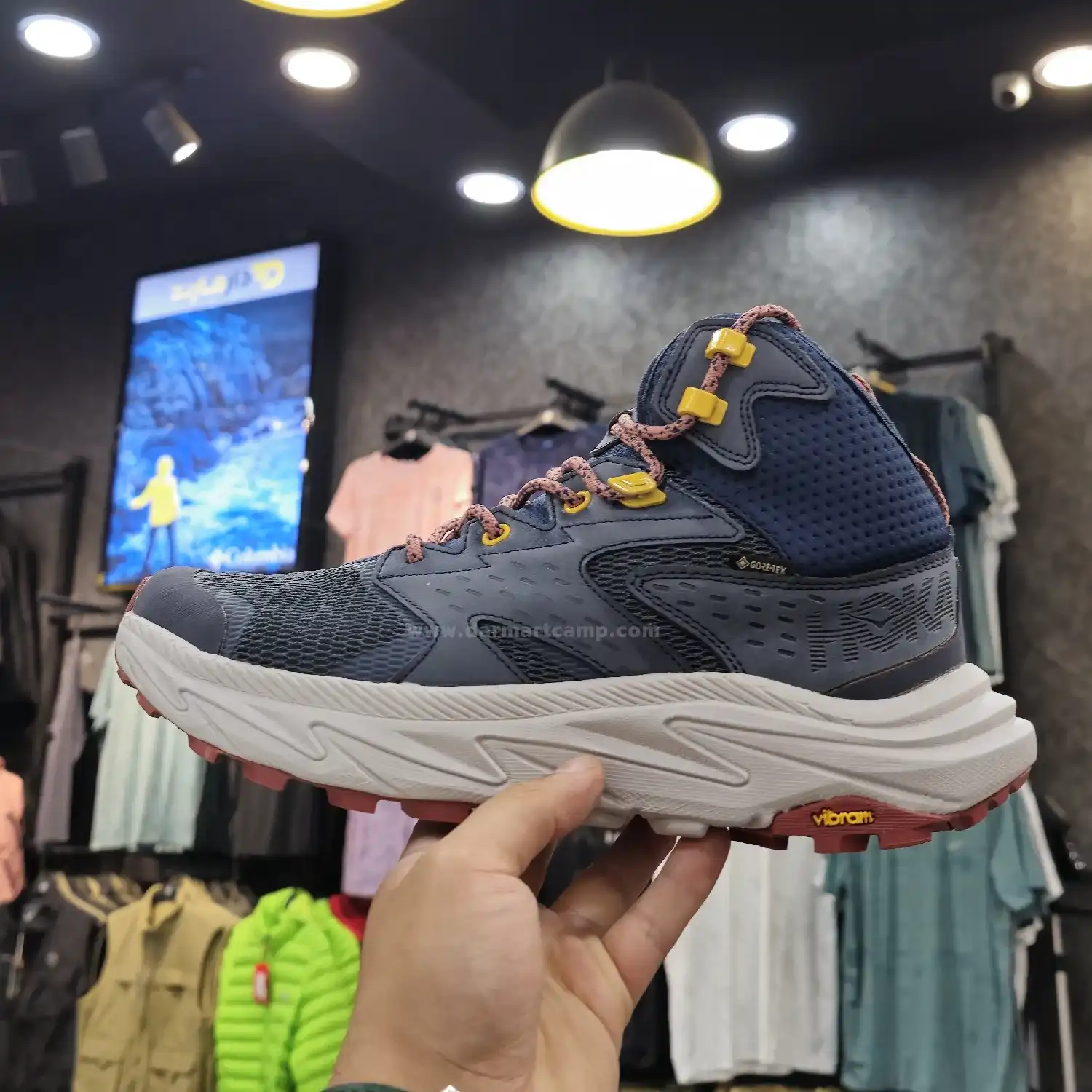 کفش طبیعتگردی و کوهنوردی مردانه و زنانه برند هوکا مدل GORE-TEX 6 کفش ساق بلند هوکا سرمه ای روشن