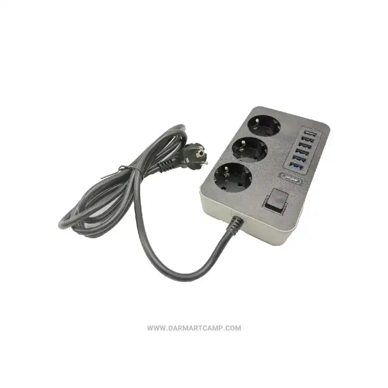 چندراهی برق و شارژر اندول مدل Q-PC6 با توان ۳۰۰۰ وات، ۳ پریز سوکو و ۶ پورت USB 2 چندراهی برق و شارژر اندول مدل Q-PC6 با توان ۳۰۰۰ وات، ۳ پریز سوکو و ۶ پورت USB