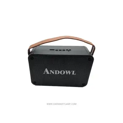 اسپیکر بلوتوث قابل حمل Andowl مدل Q-YX6013 با طراحی کلاسیک و دسته چرمی