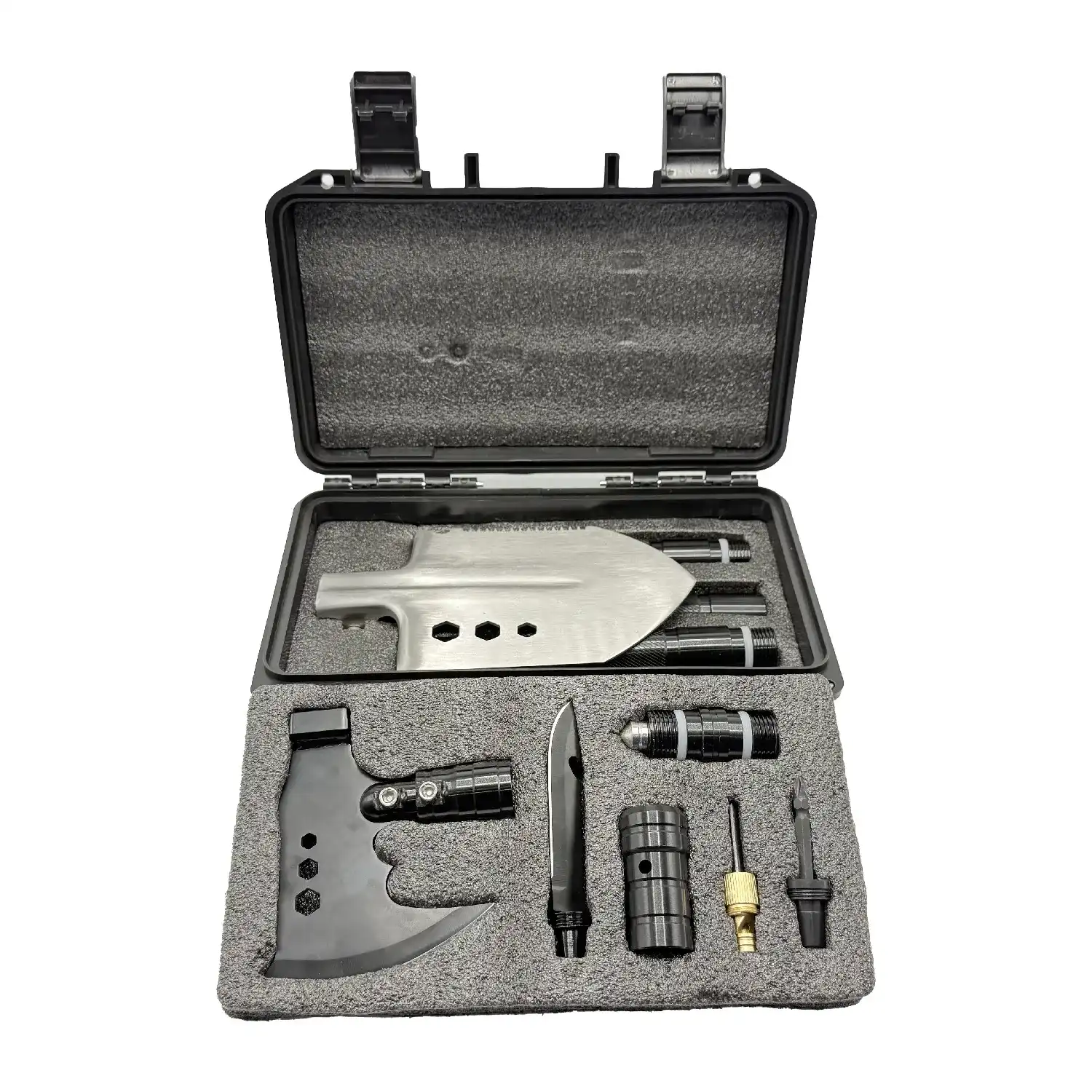 بیلچه و تبر چندکاره تاکتیکی مدل Multi-Tool Survival Set به همراه کیف سخت و قطبنما 4 بیلچه و تبر چندکاره تاکتیکی مدل Multi-Tool Survival Set به همراه کیف سخت و قطبنما