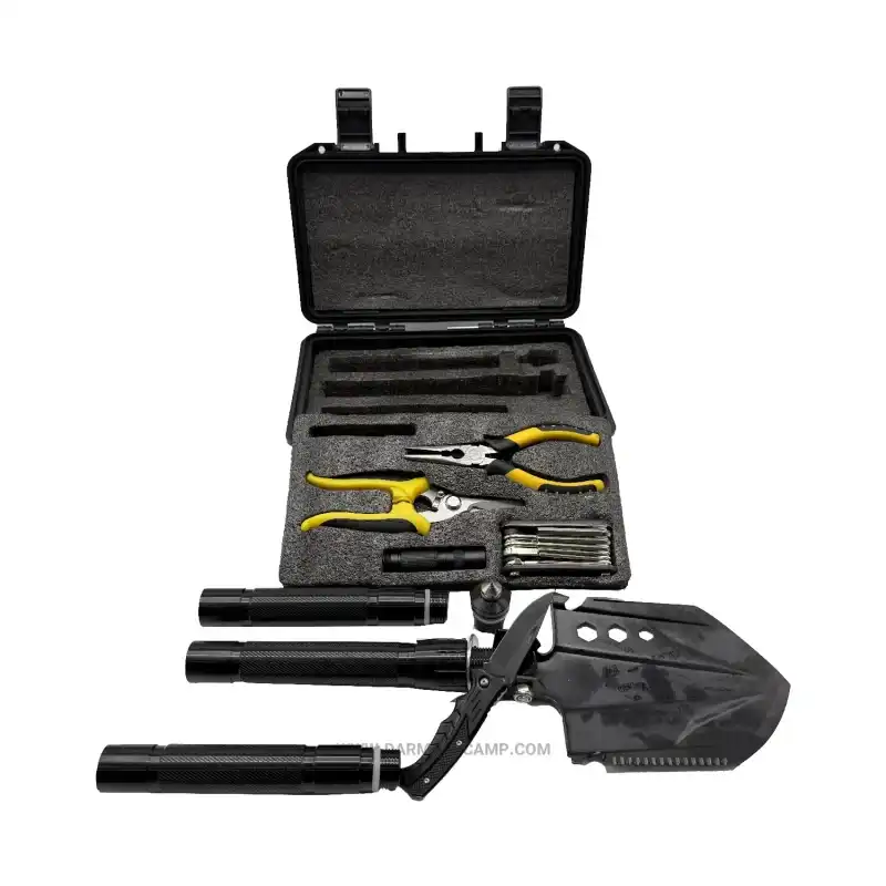 بیلچه چندکاره تاکتیکی مدل Survival Pro Kit به همراه چراغقوه، چاقو ، ابزار دستی و کیف ضدضربه 2 بیلچه چندکاره تاکتیکی مدل Survival Pro Kit به همراه چراغقوه، چاقو ، ابزار دستی و کیف ضدضربه