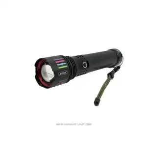 چراغ‌قوه آلومینیومی شارژی Andowl مدل L660 (نمایشگر دار، زوم‌دار)
