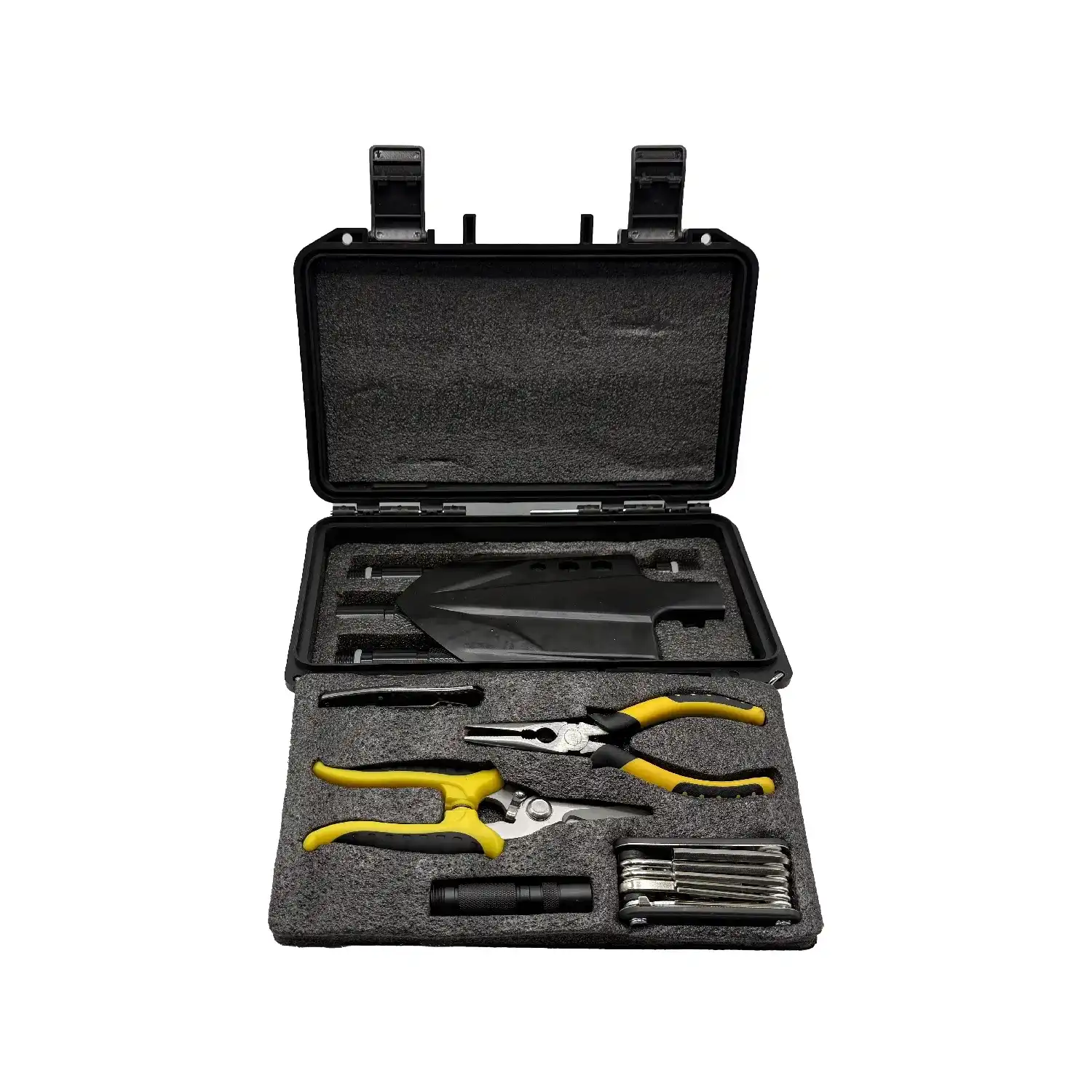 بیلچه چندکاره تاکتیکی مدل Survival Pro Kit به همراه چراغقوه، چاقو ، ابزار دستی و کیف ضدضربه 5 بیلچه چندکاره تاکتیکی مدل Survival Pro Kit به همراه چراغقوه، چاقو ، ابزار دستی و کیف ضدضربه