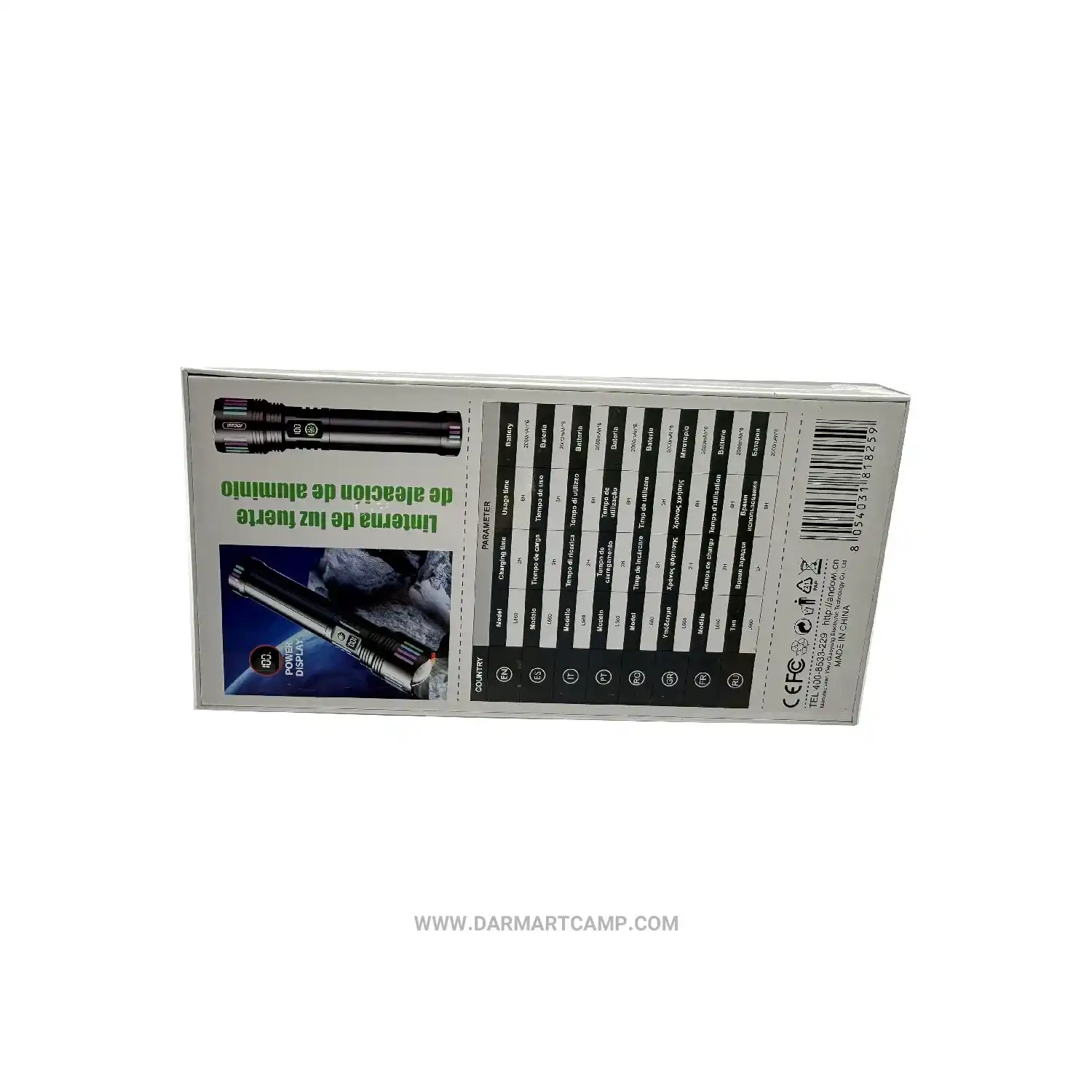 چراغقوه آلومینیومی شارژی Andowl مدل L660 (نمایشگر دار، زومدار) 5 چراغقوه آلومینیومی شارژی Andowl مدل L660 (نمایشگر دار، زومدار)
