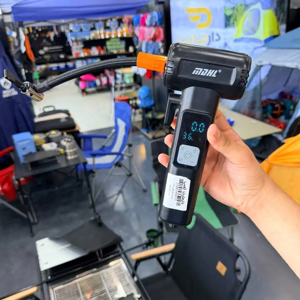 پمپ باد چندمنظوره MDHL MD-9170 Safety Hammer Inflator با چکش اضطراری، کاتر کمری، نمایشگر دیجیتال و پاوربانک 10 پمپ باد چندمنظوره MDHL MD-9170 Safety Hammer Inflator با چکش اضطراری، کاتر کمری، نمایشگر دیجیتال و پاوربانک